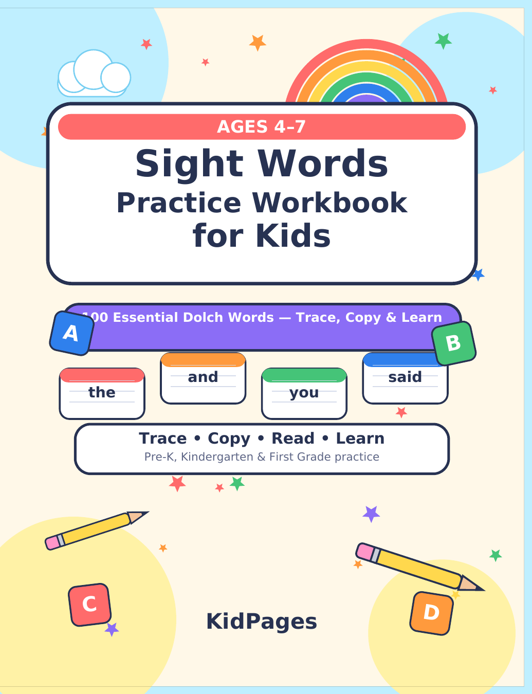 Sight Words Practice Workbook for Kids